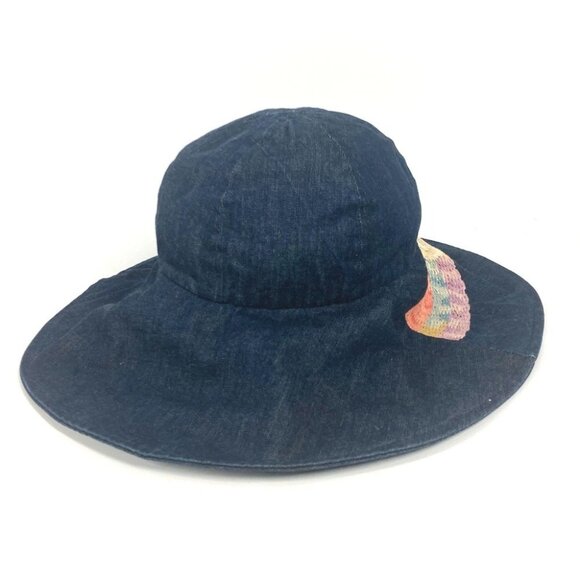 CHANEL Denim Night flight hat hat bucket hat bob hat hat cotton blue main image 4